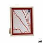 Moldura de Fotos Cristal Vermelho Madeira Castanho Plástico (24 x 2 x 29 cm) (6 Unidades) de Gift Decor, Molduras de parede e...