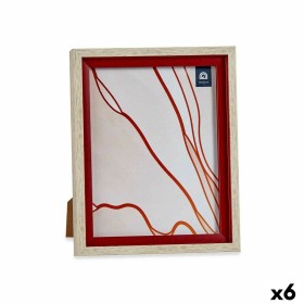 Cornice Portafoto Cristallo Rosso Legno Marrone Plastica (24 x 2 x 29 cm) (6 Unità) di Gift Decor, Cornici da parete e da tav...