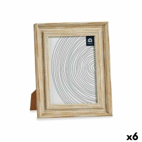 Cadre photo Verre Doré Bois Marron Plastique (21 x 2 x 26 cm) (6 Unités) de Gift Decor, Cadres muraux et de table - Réf : S36...