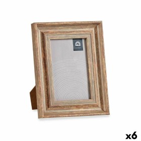 Moldura de Fotos Cristal Madeira Castanho Bronze Plástico (16,5 x 2 x 21 cm) (6 Unidades) de Gift Decor, Molduras de parede e...