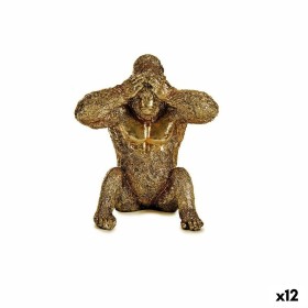 Figurine Décorative Gorille Doré Résine (9 x 18 x 17 cm) de Gift Decor, Objets de décoration - Réf : S3617935, Prix : 50,51 €...