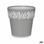 Self-watering flowerpot Stefanplast Gaia Grey 15 x 15 x 15 cm White Plastic (12 Units) | Tienda24 - Global Online Shop Tienda24.eu