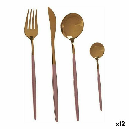 Cutlery Set Pink Golden Stainless steel (12 Units) by Kinvara, Cutlery sets - Ref: S3618302, Price: 135,33 €, Discount: %