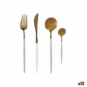 Cutlery Set Golden White Stainless steel (12 Units) by Kinvara, Cutlery sets - Ref: S3618304, Price: 135,33 €, Discount: %