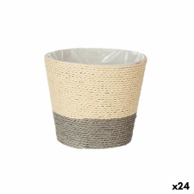 Planter 15 x 15 x 14 cm Grey Natural Rope Plastic (24 Units) by Ibergarden, Cachepots - Ref: S3618400, Price: 56,19 €, Discou...