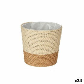 Planter Brown Natural Rope Plastic 11 x 10,5 x 11 cm (24 Units) by Ibergarden, Cachepots - Ref: S3618405, Price: 39,01 €, Dis...