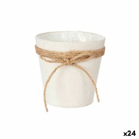 Macetero Lazo Blanco Cuerda Plástico 14 x 12,5 x 14 cm 14 x 14 x 14 cm (24 Unidades) de Ibergarden, Maceteros - Ref: S3618413...