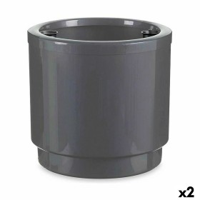 Vaso Autoirrigante Argentato polipropilene (2 Unità) (38 x 37,5 x 38 cm) di Ibergarden, Vasi tradizionali - Rif: S3618437, Pr...