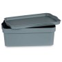 Boîte de rangement avec couvercle Gris Plastique 6 L (21,5 x 11 x 32 cm) (12 Unités) de Kipit, Boîtes et coffres de rangement...