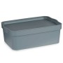 Caja de Almacenaje con Tapa Gris Plástico 6 L (21,5 x 11 x 32 cm) (12 Unidades) de Kipit, Cajas y arcones de almacenaje - Ref...