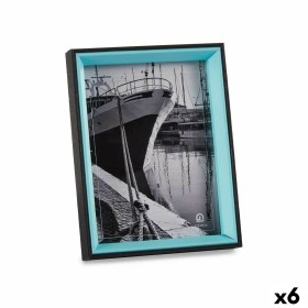 Cadre photo Verre Noir Bleu Bois MDF (3 x 22 x 17 cm) (6 Unités) de Gift Decor, Cadres muraux et de table - Réf : S3618561, P...