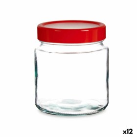 Bote Rojo Transparente Vidrio Polipropileno (1 L) (12 Unidades) de Vivalto, Almacenamiento de alimentos - Ref: S3618812, Prec...