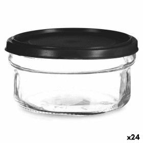 Fiambrera Redonda con Tapa Negro Transparente Plástico Vidrio 12 x 6 x 12 cm 415 ml de Vivalto, Almacenamiento de alimentos -...