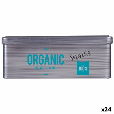 Bote Organic Snacks Gris Hojalata (11 x 7,1 x 18 cm) (24 Unidades) de Kinvara, Almacenamiento de alimentos - Ref: S3618912, P...