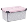 Storage Box with Lid Vibes Grey Pink Plastic 10 L (22,7 x 16,5 x 34,5 cm) (12 Units) by Kipit, Storage boxes and chests - Ref...