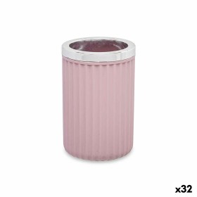 Bicchiere Portaspazzolini da Denti Rosa Plastica 32 Unità (7,5 x 11,5 x 7,5 cm) di Berilo, Supporti e distributori - Rif: S36...