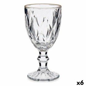 Wine glass Golden Transparent Glass 6 Units (330 ml) by Vivalto, Wine glasses - Ref: S3619018, Price: 20,73 €, Discount: %