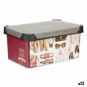 Boîte de rangement avec couvercle Stefanplast Elegance Beige Plastique 38,5 x 17 x 59,5 cm (6 Unités) | Tienda24 - Global Online Shop Tienda24.eu