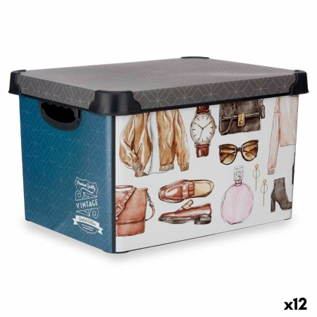 Storage Box Vintage With handles Plastic Vintage 22 L (30 x 23,5 x 40 cm) (12 Units) | Tienda24 - Global Online Shop Tienda24.eu