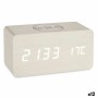 Relógio Digital de Mesa Branco PVC Madeira MDF (15 x 7,5 x 7 cm) (12 Unidades) de Gift Decor, Relógios de secretária - Ref: S...