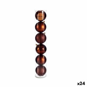 Set of Christmas balls Brown Plastic Ø 8 cm 8 x 8 x 47 cm (24 Units) by Krist+, Christmas - Ref: S3620416, Price: 59,00 €, Di...