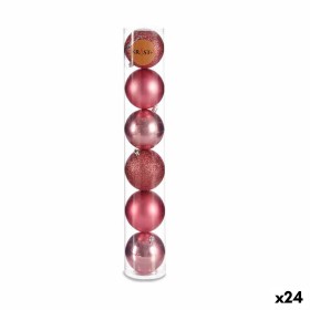 Lot de boules de Noël Rose Plastique 8 x 9 x 8 cm (24 Unités) de Krist+, Noël - Réf : S3620429, Prix : 59,00 €, Remise : %