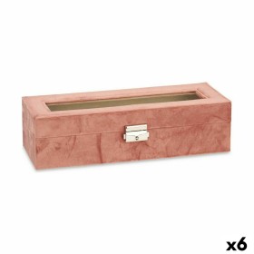 Box for watches Pink Metal (30,5 x 8,5 x 11,5 cm) (6 Units) by Gift Decor, Boxes - Ref: S3620945, Price: 84,57 €, Discount: %