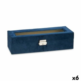 Caixa para relógios Azul Metal (30,5 x 8,5 x 11,5 cm) (6 Unidades) de Gift Decor, Caixas - Ref: S3620947, Preço: 84,57 €, Des...