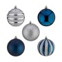 Set of Christmas balls Blue Silver Plastic Ø 6 cm (6 Units) | Tienda24 - Global Online Shop Tienda24.eu