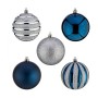 Set de Bolas de Navidad Azul Plateado PVC Ø 8 cm (4 Unidades) de Krist+, Navidad - Ref: S3622464, Precio: 57,37 €, Descuento: %