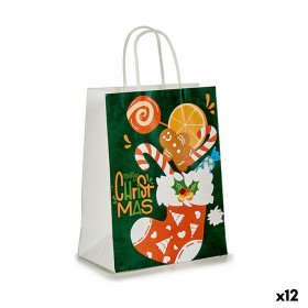 Sac en papier Chaussette de Noël Vert (12 Unités) de Krist+, Boîtes et sacs cadeaux - Réf : S3622478, Prix : 9,20 €, Remise : %