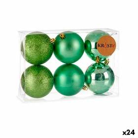 Conjunto de bolas de Natal Verde Plástico Ø 8 cm (24 Unidades) de Krist+, Natal - Ref: S3622488, Preço: 59,00 €, Desconto: %