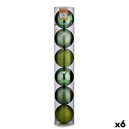 Lot de boules de Noël 6 Pièces Vert Plastique Ø 12 cm (6 Unités) de Krist+, Noël - Réf : S3622494, Prix : 40,89 €, Remise : %