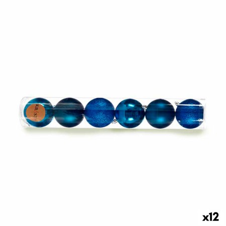 Lot de boules de Noël Bleu Plastique 8 x 9 x 8 cm (12 Unités) de Krist+, Noël - Réf : S3622496, Prix : 25,68 €, Remise : %