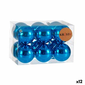 Conjunto de bolas de Natal Azul Plástico Ø 7 cm (12 Unidades) de Krist+, Natal - Ref: S3622505, Preço: 40,95 €, Desconto: %