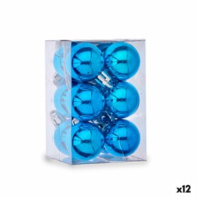 Set of Christmas balls Ø 3 cm Blue Plastic 12 x 6 x 6 cm (12 Units) by Krist+, Christmas - Ref: S3622509, Price: 14,02 €, Dis...