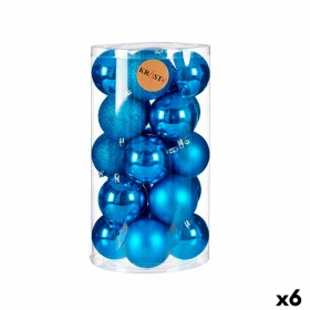 Set of Christmas balls Blue Plastic 8 x 9 x 8 cm (6 Units) by Krist+, Christmas - Ref: S3622511, Price: 44,96 €, Discount: %