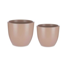 Set de pots Ø 22 cm Ø 28 cm 2 Pièces Beige Argile de Ibergarden, Pots de fleurs - Réf : S3622836, Prix : 20,49 €, Remise : %