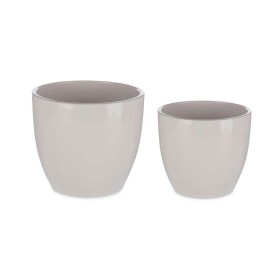 Conjunto de Vasos Ø 22 cm Ø 28 cm 2 Peças Cinzento Argila de Ibergarden, Vasos para flores - Ref: S3622837, Preço: 20,49 €, D...