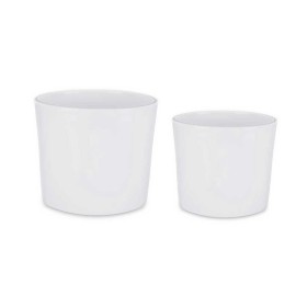 Set de pots Ø 22 cm Ø 27 cm 2 Pièces Blanc Argile de Ibergarden, Pots de fleurs - Réf : S3622839, Prix : 20,49 €, Remise : %