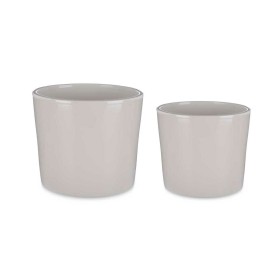 Conjunto de Vasos Ø 22 cm Ø 27 cm 2 Peças Cinzento Argila de Ibergarden, Vasos para flores - Ref: S3622841, Preço: 20,49 €, D...