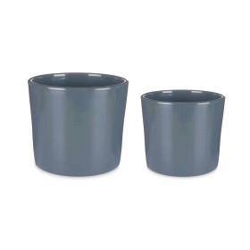 Conjunto de Vasos Ø 22 cm Ø 27 cm 2 Peças Antracite Argila de Ibergarden, Vasos para flores - Ref: S3622842, Preço: 20,49 €, ...