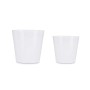 Set de Macetas 2 Piezas Ø 22 cm Ø 28 cm Blanco Arcilla de Ibergarden, Macetas para flores - Ref: S3622843, Precio: 20,49 €, D...