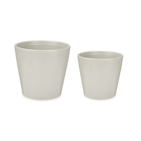 Conjunto de Vasos 2 Peças Ø 22 cm Ø 28 cm Cinzento Argila de Ibergarden, Vasos para flores - Ref: S3622845, Preço: 20,49 €, D...