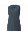 Camisola de Manga Curta Mulher Puma Run Favorite Tank Azul escuro Mulher | Tienda24 Tienda24.eu