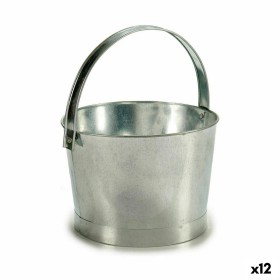 Pot Seau Argenté Zinc 25 x 30 x 26,5 cm (12 Unités) de Ibergarden, Pots de fleurs - Réf : S3623081, Prix : 48,09 €, Remise : %