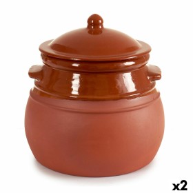 Casserole with Lid Baked clay 4,5 L 25 x 27 x 25 cm (2 Units) by La Dehesa, Braising Pans - Ref: S3623084, Price: 31,56 €, Di...