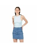 Camisola de Manga Curta Mulher 24COLOURS Casual Azul Azul Claro | Tienda24 Tienda24.eu