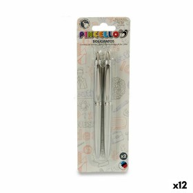 Set of Biros 0,5 mm Silver (12 Units) by Pincello, Retractable Ballpoint Pens - Ref: S3623218, Price: 13,84 €, Discount: %