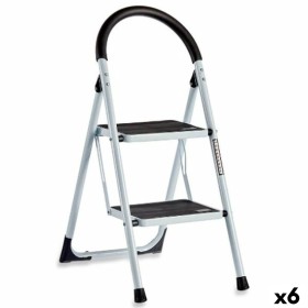 Folding ladder White Black Grey Metal 38 x 50 x 84 cm (6 Units) by Kipit, Folding Steps - Ref: S3623308, Price: 128,77 €, Dis...